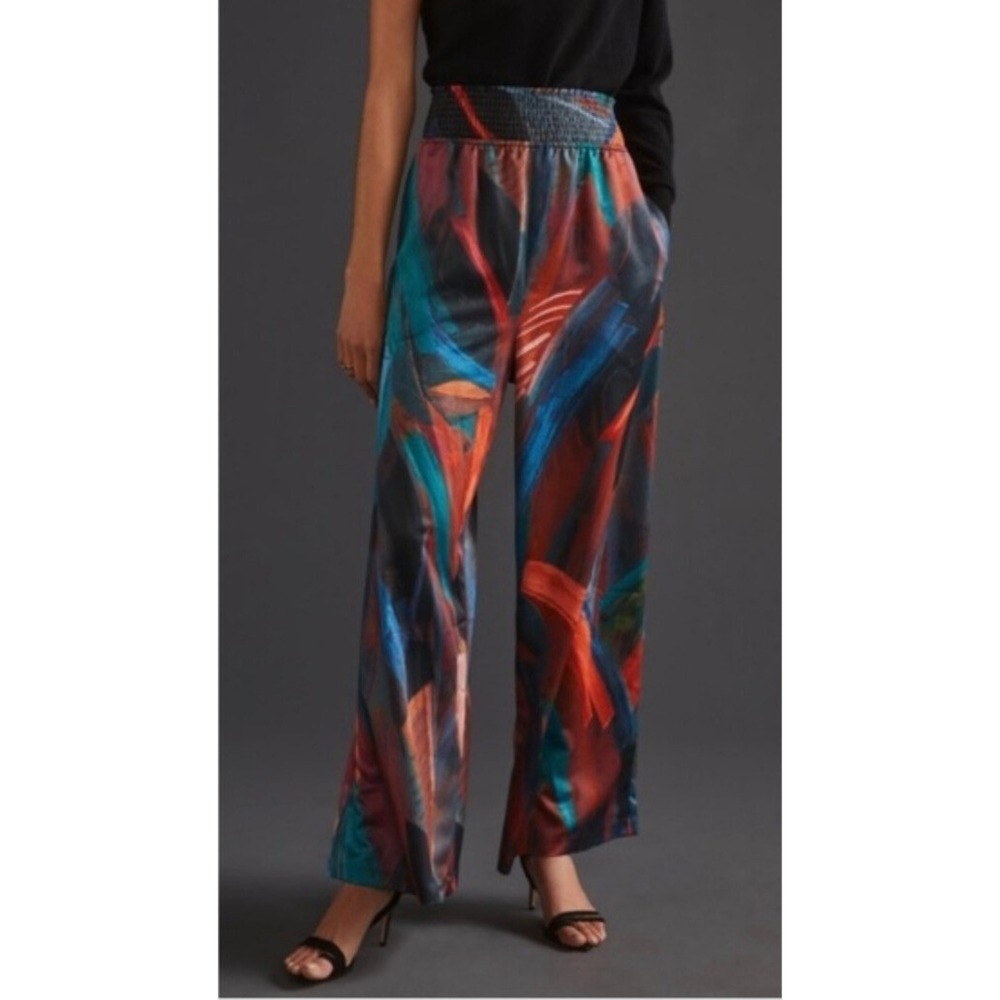 Anthropologie Hutch Geo Wide Leg Pull On Pants Size S EUC